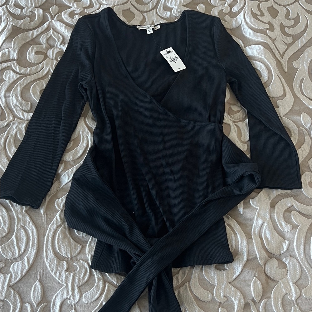 Express Charcoal Ribbed Top